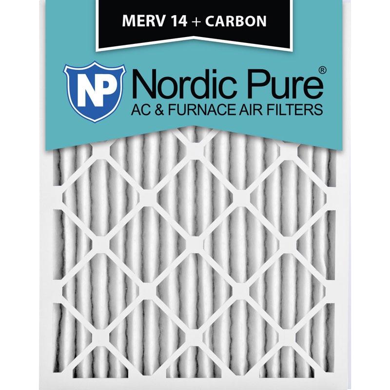 12x20x2 MERV 14 Plus Carbon AC Furnace Filters Qty 12 Made in USA