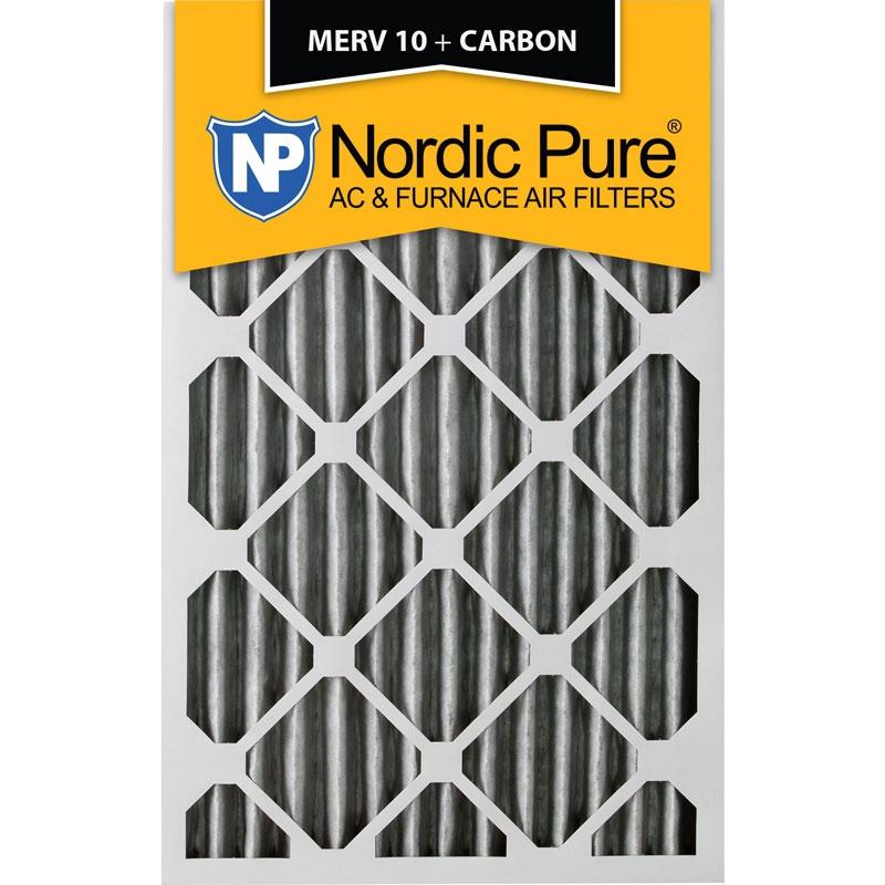 12x24x2 Pleated MERV 10 + Carbon AC Furnace Filters Qty 3 Made in USA