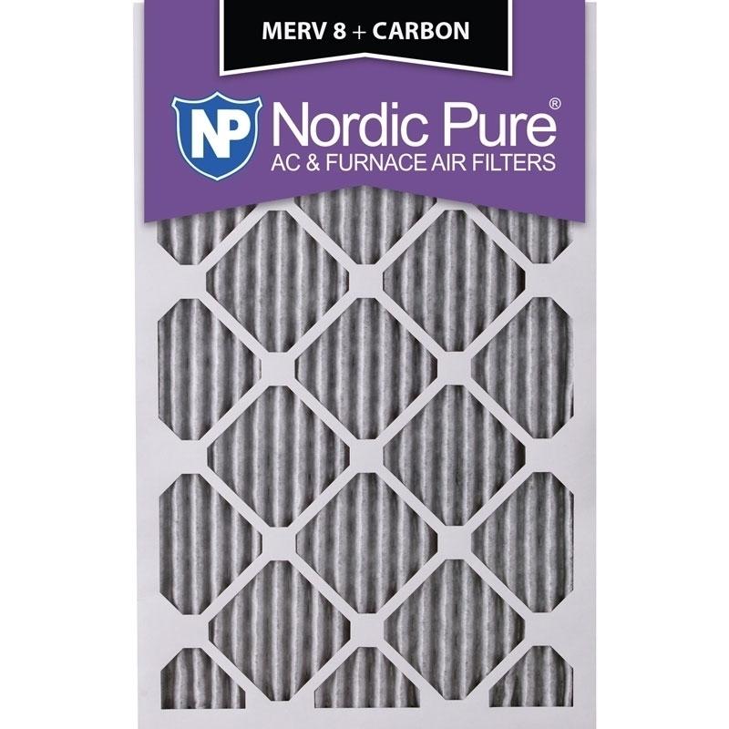 12x25x1 Pleated MERV 8 Plus Carbon AC Filters Qty 12 Made in USA