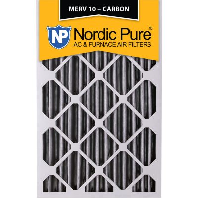 16x20x4 Pleated MERV 10 Plus Carbon Furnace Filters Qty 2 Made in USA