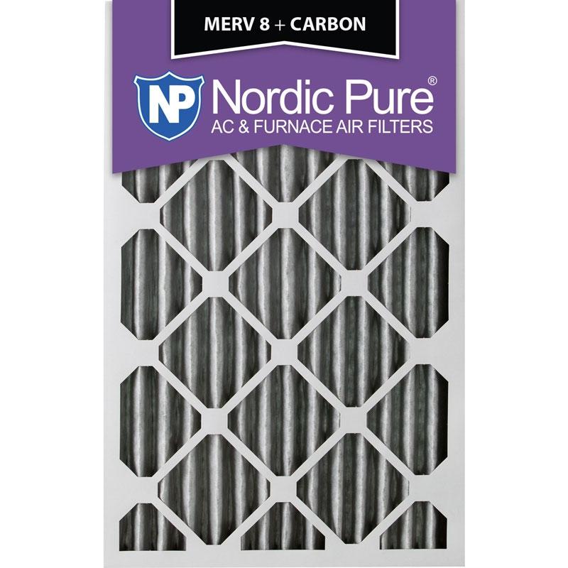 16x24x2 Pleated MERV 8 + Carbon AC Furnace Filters Qty 12 Made in USA