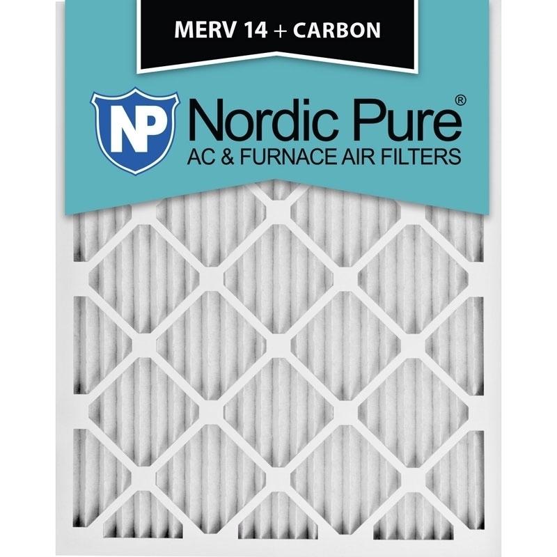 16x25x1 MERV 14 Plus Carbon AC Furnace Filters Qty 12 Made in USA