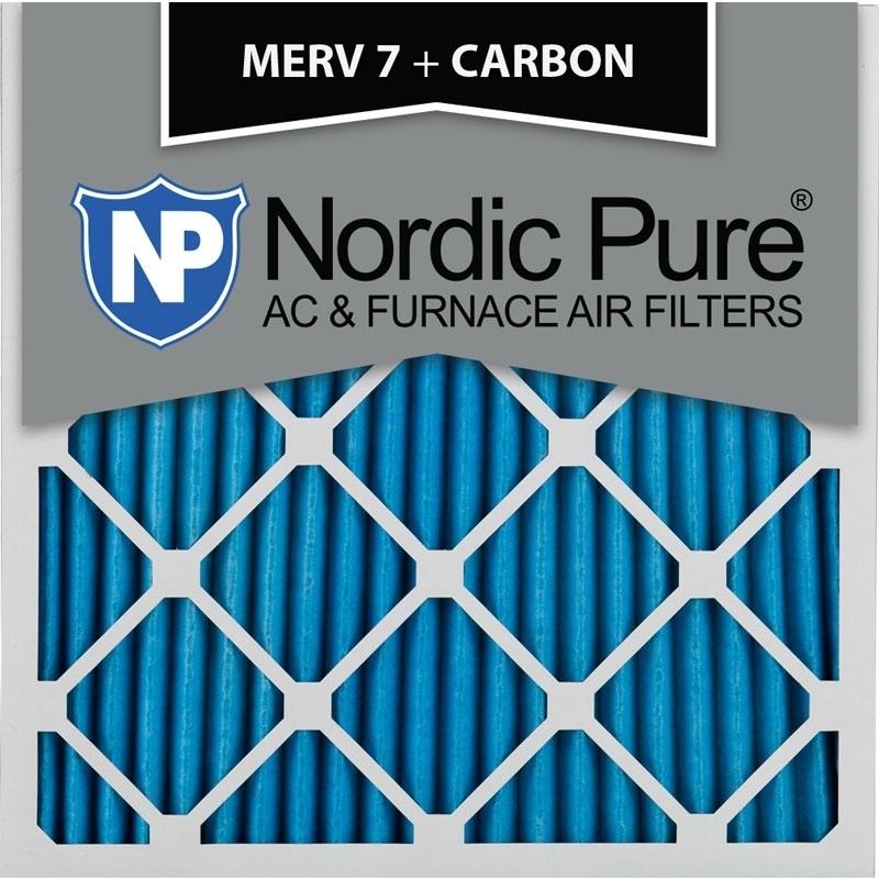 18x18x1 MERV 7 Plus Carbon AC Furnace Filters Qty 12 Made in USA