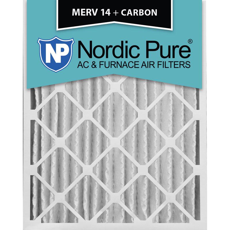 18x24x4 MERV 14 Plus Carbon AC Furnace Filters Qty 2 Made in USA