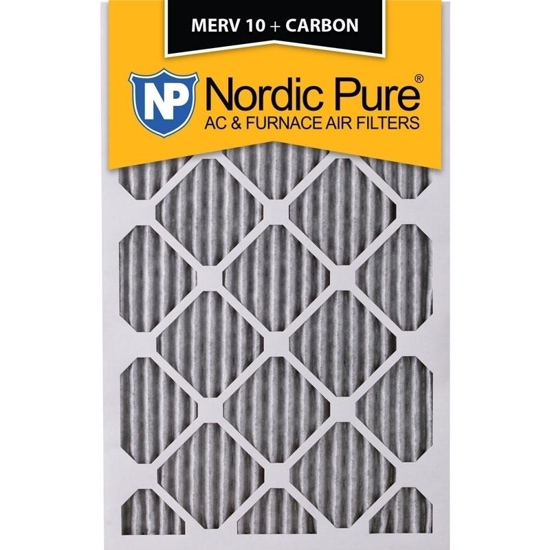 18x25x1 Pleated MERV 10 + Carbon AC Furnace Filters Qty 6 Made in USA