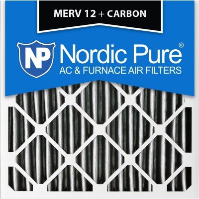 20x20x1 Pleated MERV 12 + Carbon AC Furnace Filters Qty 6 Made in USA