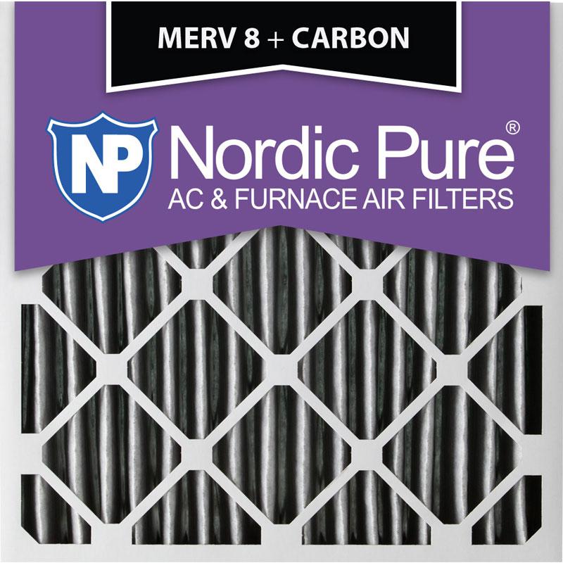 20x20x2 Pleated MERV 8 + Carbon AC Furnace Filters Qty 3 Made in USA