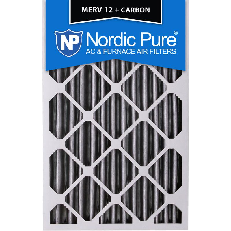 20x25x4 Pleated MERV 12 + Carbon AC Furnace Filter Qty 1 Made in USA